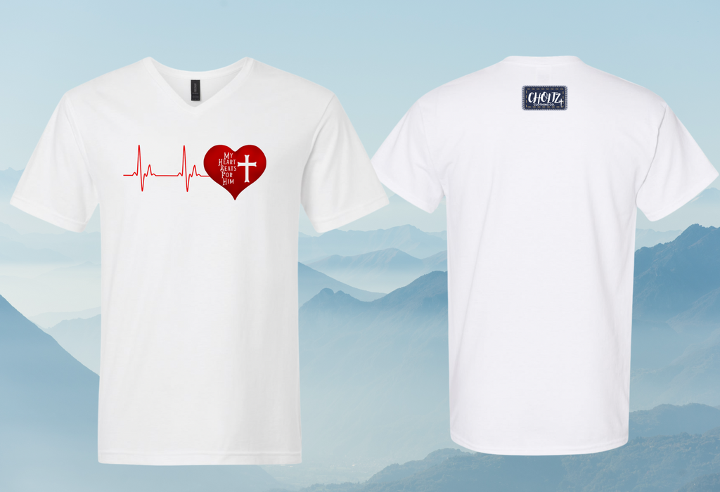 Heartbeats for Him (V-Neck)