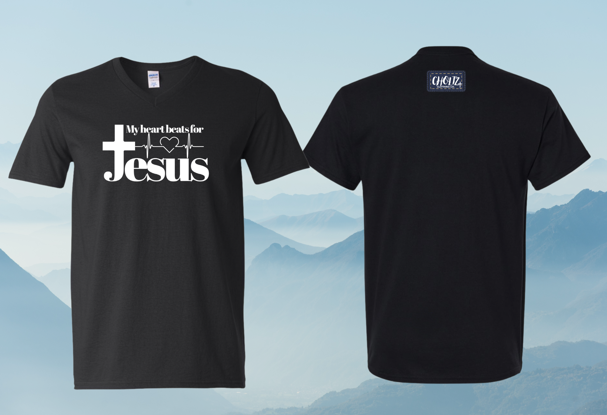 Heart Beats for Jesus (V-Neck)